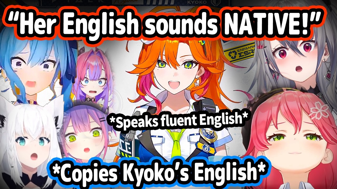 HoloGirls' Reaction To Kyoko Suddenly Speaking Native English Is Priceless【Hololive】