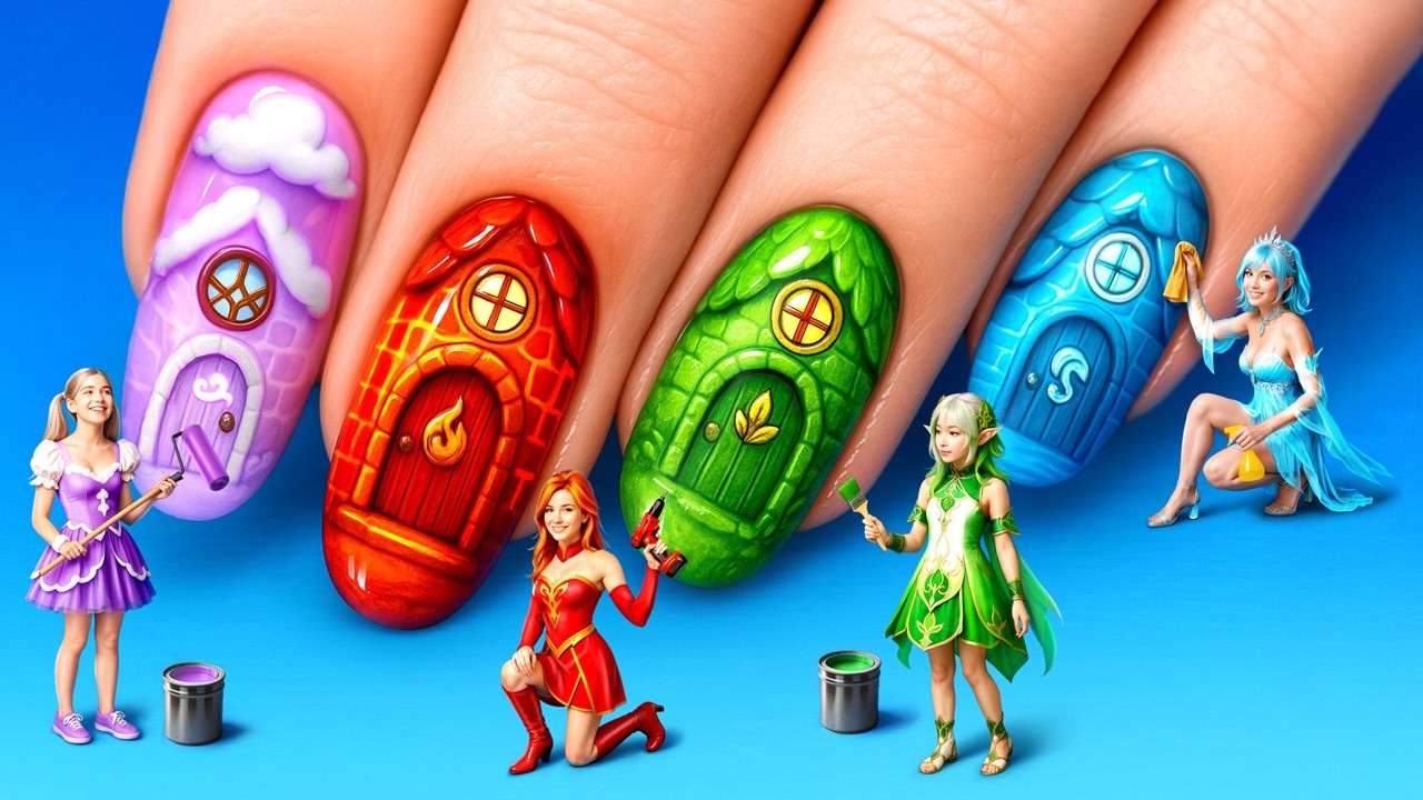 Four elements build a Tiny House! Earth Girl, Fire Girl, Air Girl and Water Girl create a new Home!