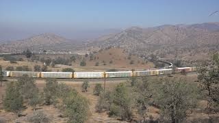 BNSF Autorack train descends Tehachapi loop @ Walong siding  2/22