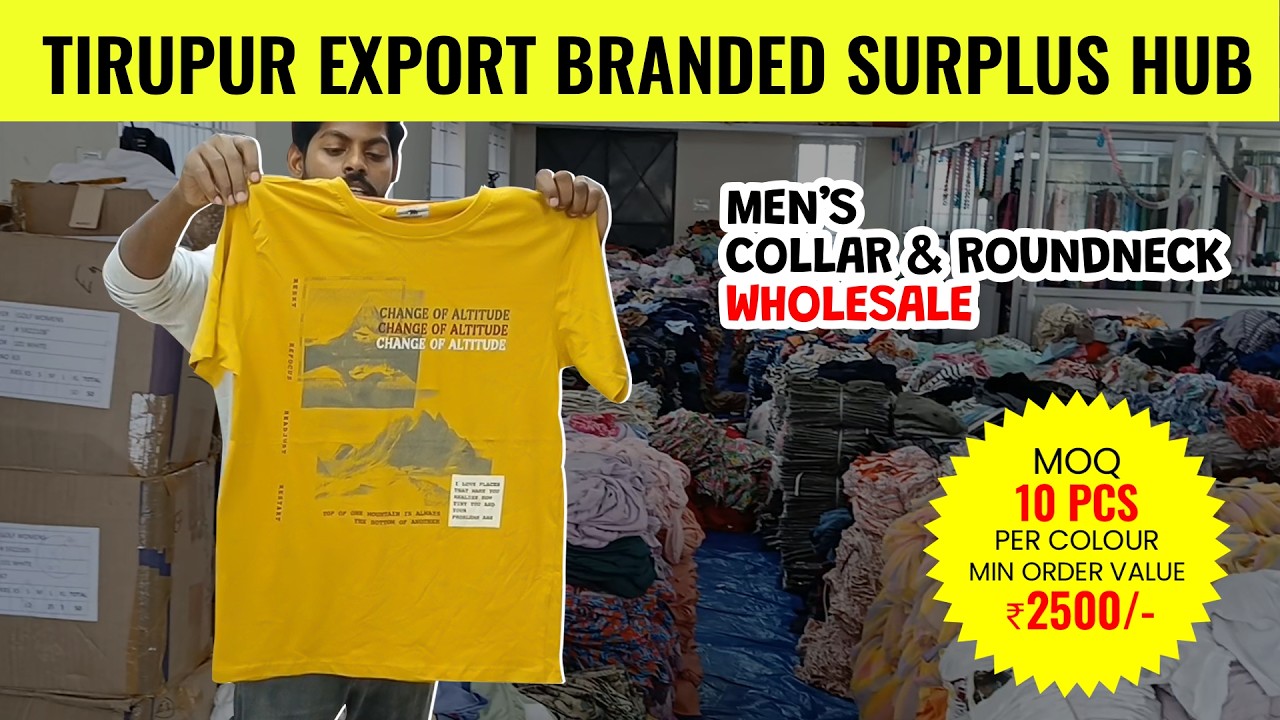 Mens Collar & Round Neck T-Shirts Wholesale | Export Surplus | Tirupur Branded Menswear