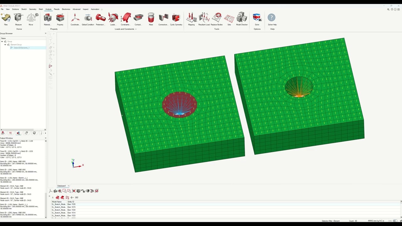 [SimLab] OptiStruct 결과에서 Rigid 요소 인접한 부분을 제외한 값 확인 방법 1
