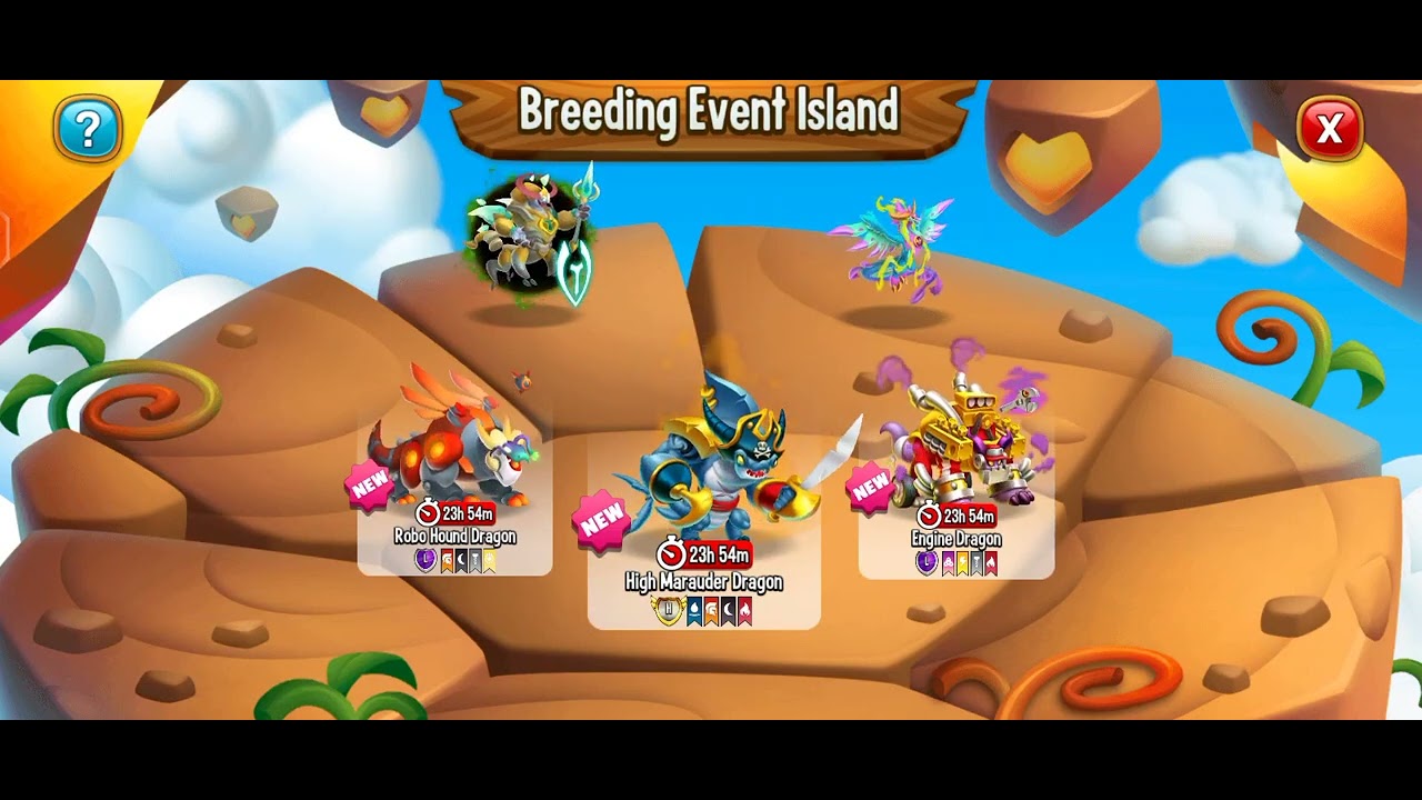 ... ... ... Dragon City sigh double heroic dragon to breed on breeding event island.