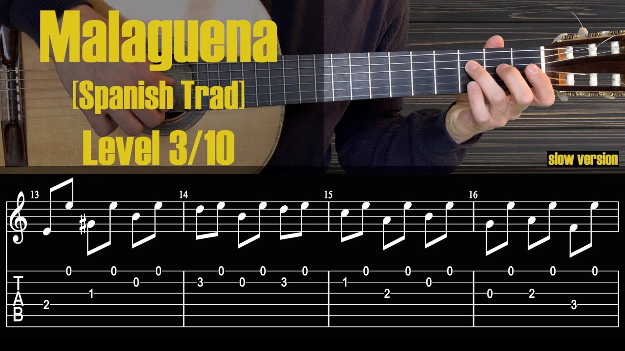 Malaguena.Spanish Guitar.Tutorial with Free Tabs/Sheet - YouTube