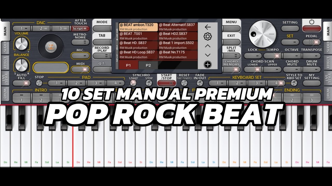 Set pop rock beat Untuk ORG 2025 suport versi Manual komplit 10 stel lengkap melodi instrumen 