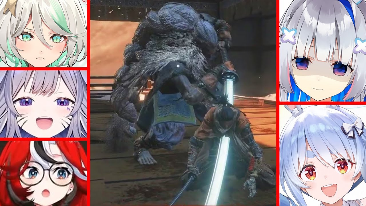 Реакция девушек из Hololive на то, что Микири отбивает Сова в Sekiro