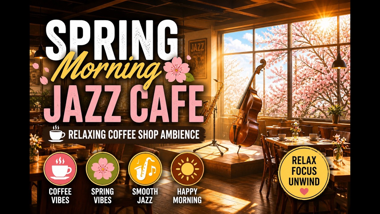 Spring Morning Jazz Cafe ☕ Relaxing Coffee Shop Ambience & Smooth Jazz