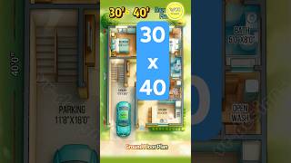 2.5D3040 House Plan 2-Bhk Car Porch Modern Indian Home Design