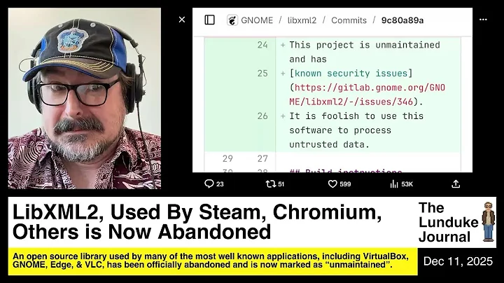 LibXML2, Used by Steam, Chromium, Others is Now Abandoned
