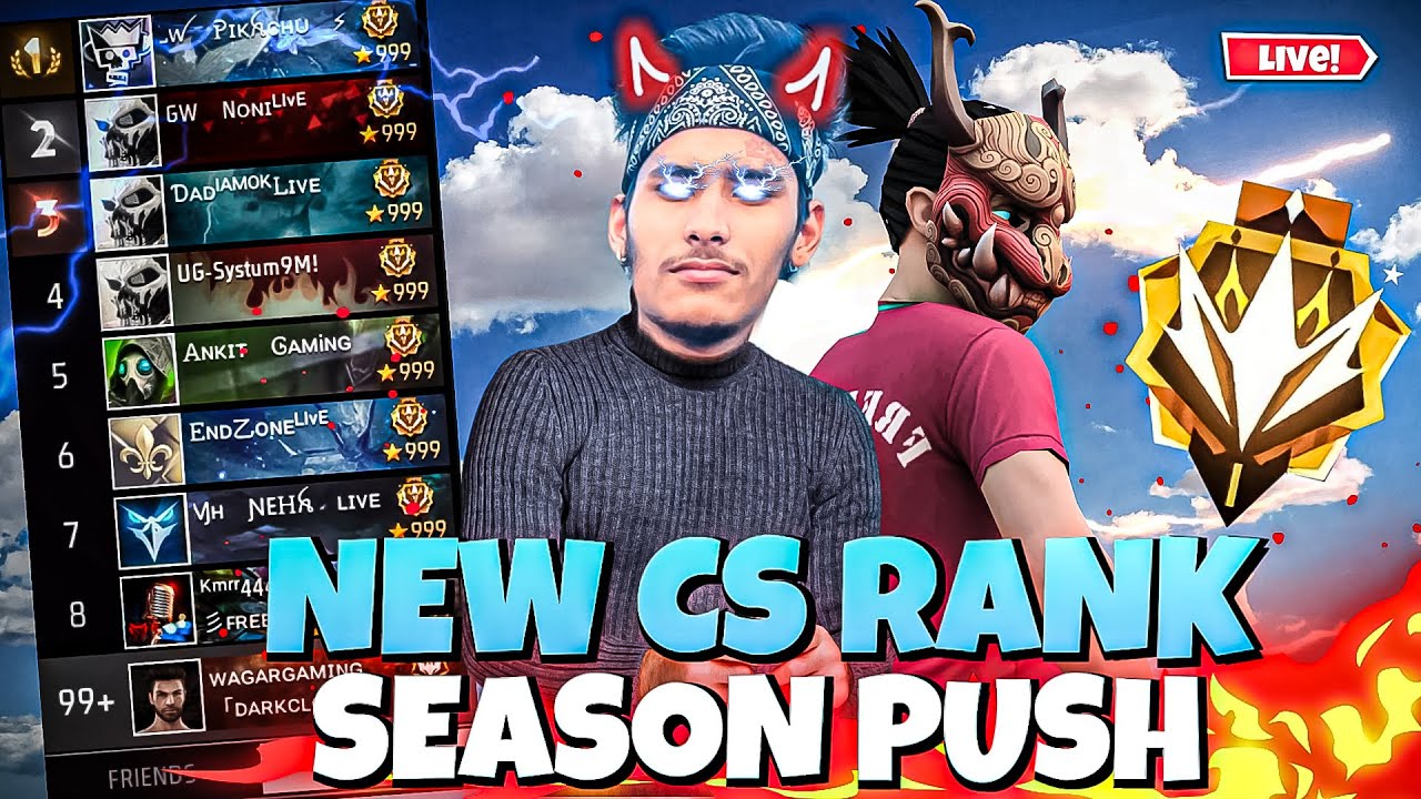 Free Fire Live CS Rank Push😋Gold To grandmaster Cs Rank Push😎#freefire ...