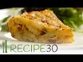 SPANISH OMELETTE recipe, with pops of fried chorizo sausage - By www.recipe30.com