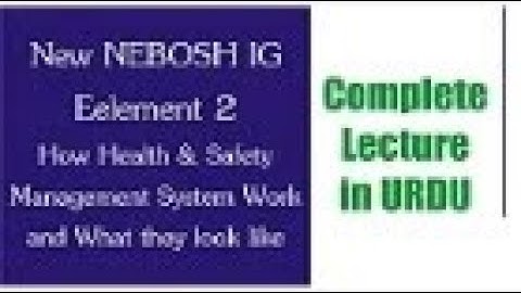 Lecture 2 NEW NEBOSH IGC1 Element 2 How Health & Safety Management Systems Work in URDU / HINDI