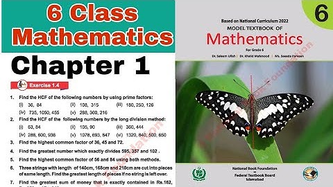 Class 6 Math Chapter 1 Exercise 1.4 | math class 6 chapter 1 | HCF factor & division | ilmi darasgah