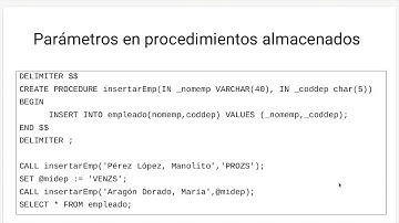 Uso de parámetros en procedimientos almacenados MariaDB / MySQL
