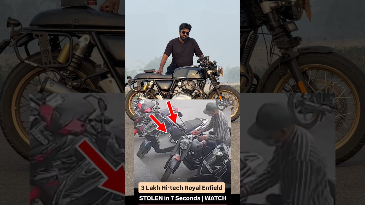Автомобиль Royal Enfield украден за 7 секунд 😱😢, будьте осторожны, ребята! 