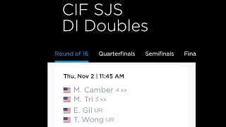 Jump - Van Halen; Ela & Taty’s CIF SJS D1 Doubles Highlights