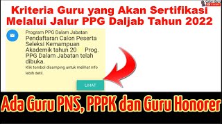 CERMATI Kriteria Guru yang Akan Sertifikasi Melalui Jalur PPG Dalam Jabatan Tahun 2022 | Calon Guru