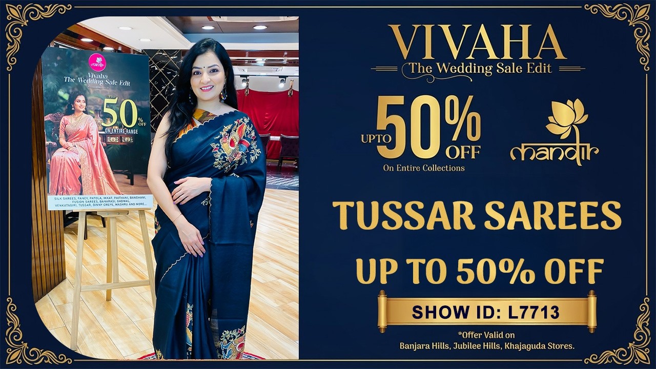 Vivaha Wedding Sale : Tussar Collection - UPTO 50% OFF | 733 733 7000 | Brand Mandir Sarees LIVE