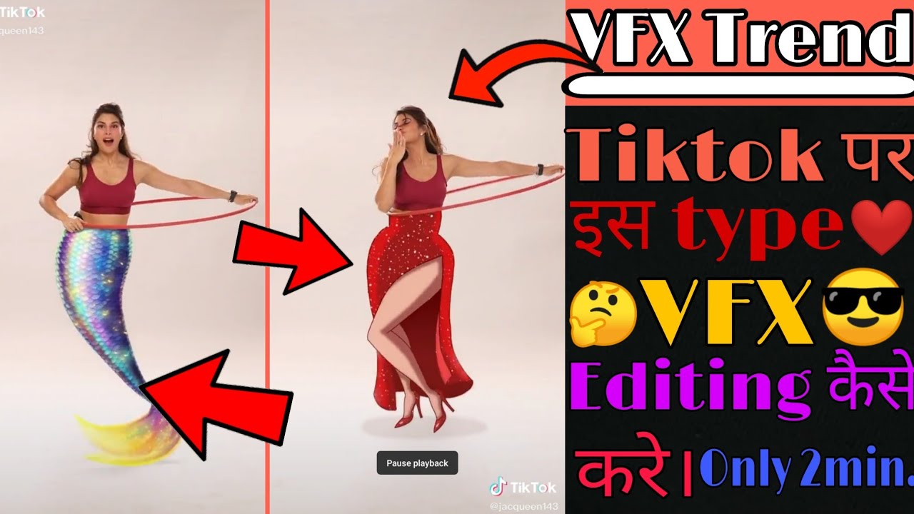 Tiktok Tutorial | New VFX cartoon video editing | Jacqueline Fernandez ...