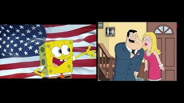 spongbob sings the american dad intro vs the american bad intro(the original sings)
