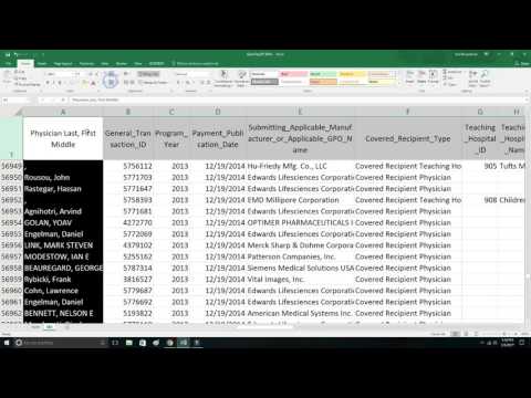 Open Payments to Doctors and Hospitals in MA Excel Pivot Tables