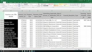 Open Payments to Doctors and Hospitals in MA Excel Pivot Tables