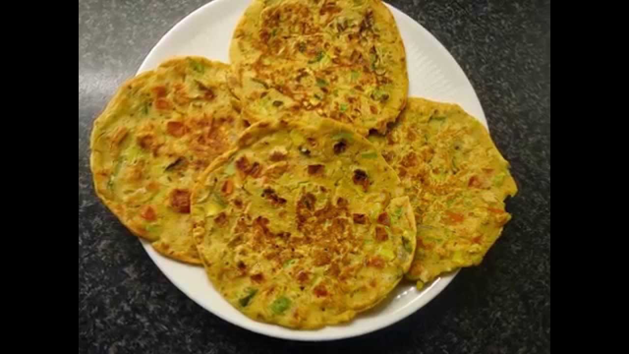 Besan ke chilla (Vegetarische omelet) - YouTube