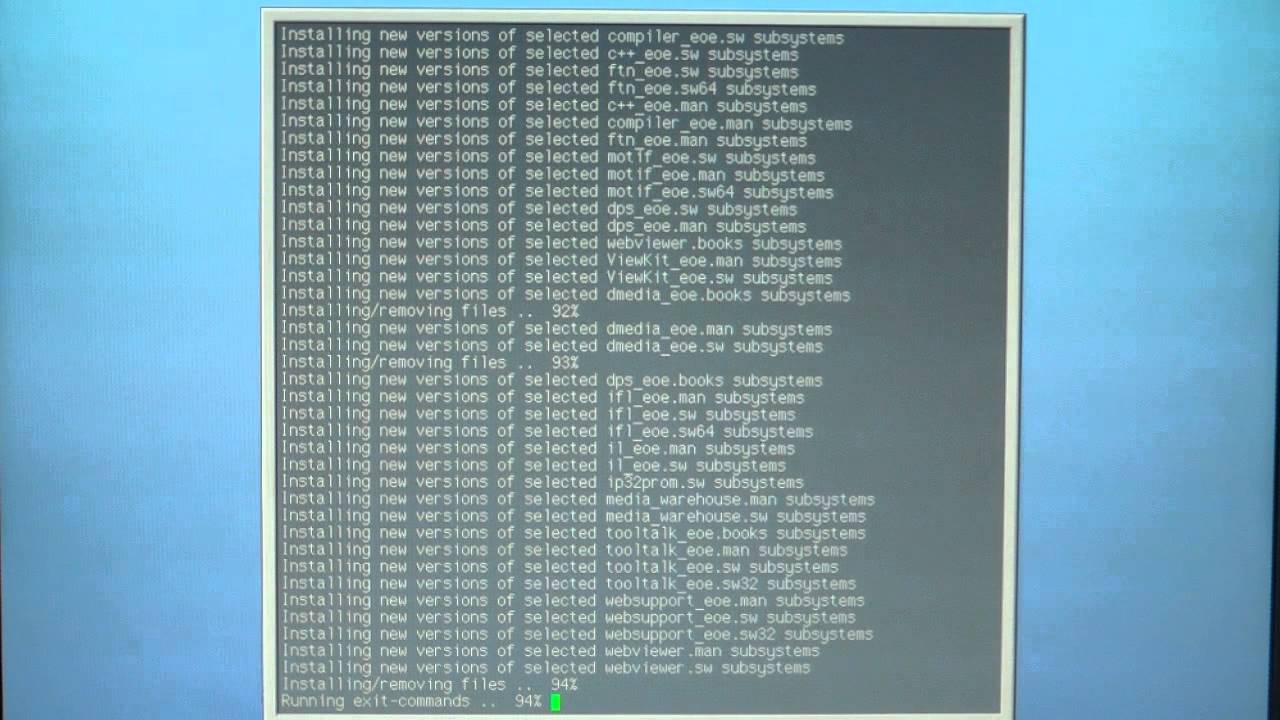 IRIX 6.5.22 installation on a SGI O2 Part 3/3.
