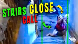 Boy Almost Rolled Down the Stairs Carrying Some Stuff
