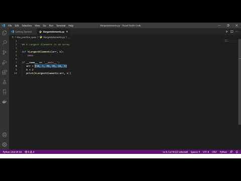 k Largest Elements in an Array | Min Heap | Python