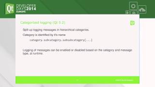 QTDD14 - Qt Logging Framework - Kai Köhne, Digia