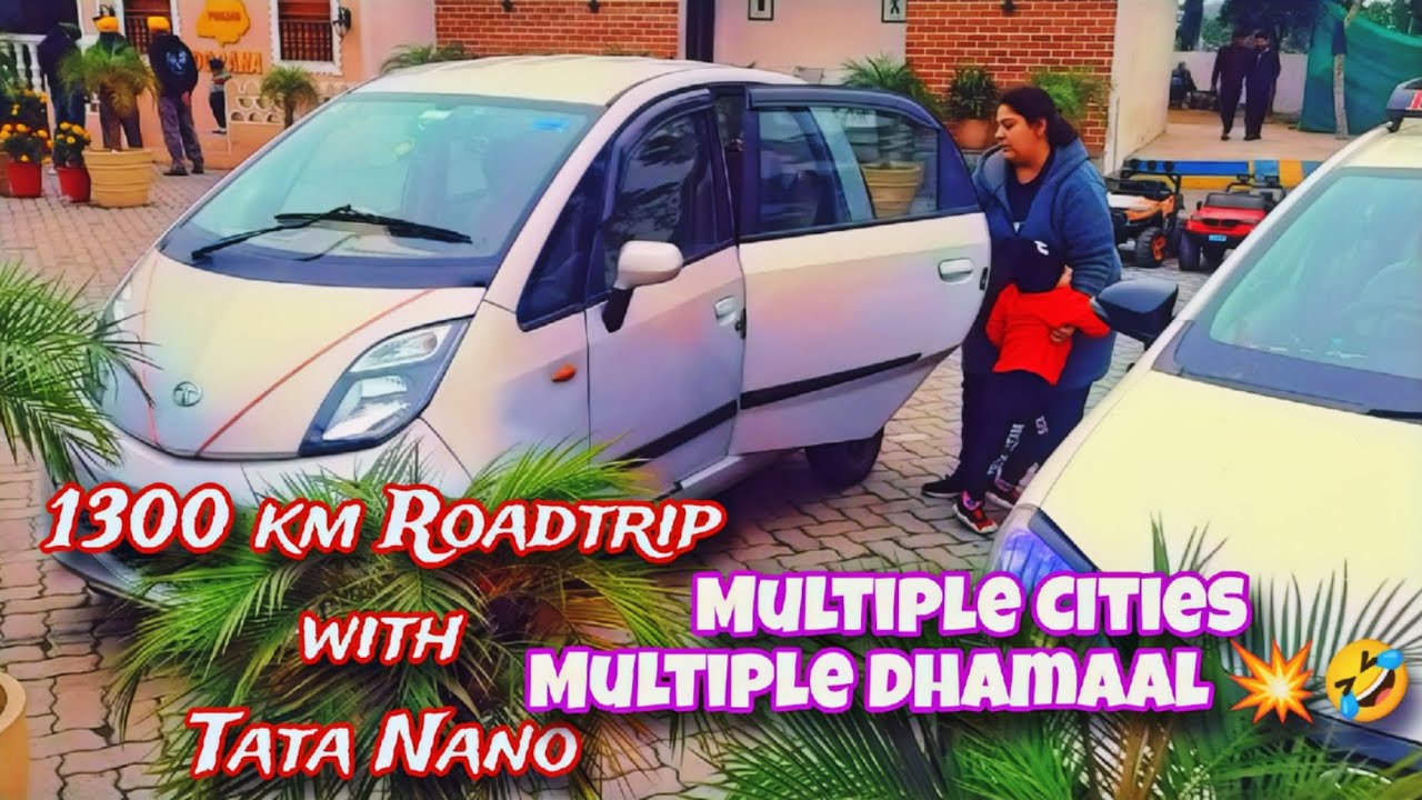 1300 km ki Roadtrip Shuru Tata Nano k saath 🚗 Saath mein Dev sir, Rinky mam and Luggage hi luggage 🤣