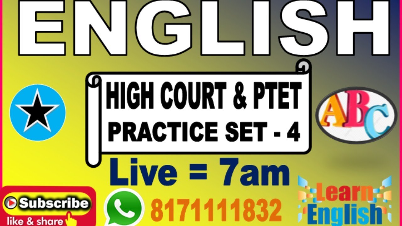 🔴ENGLISH 04||Rajasthan High Court/PTET 2020 English Class/PTET ENGLISH CLASS/GROUP D ENGLISH CLASSE
