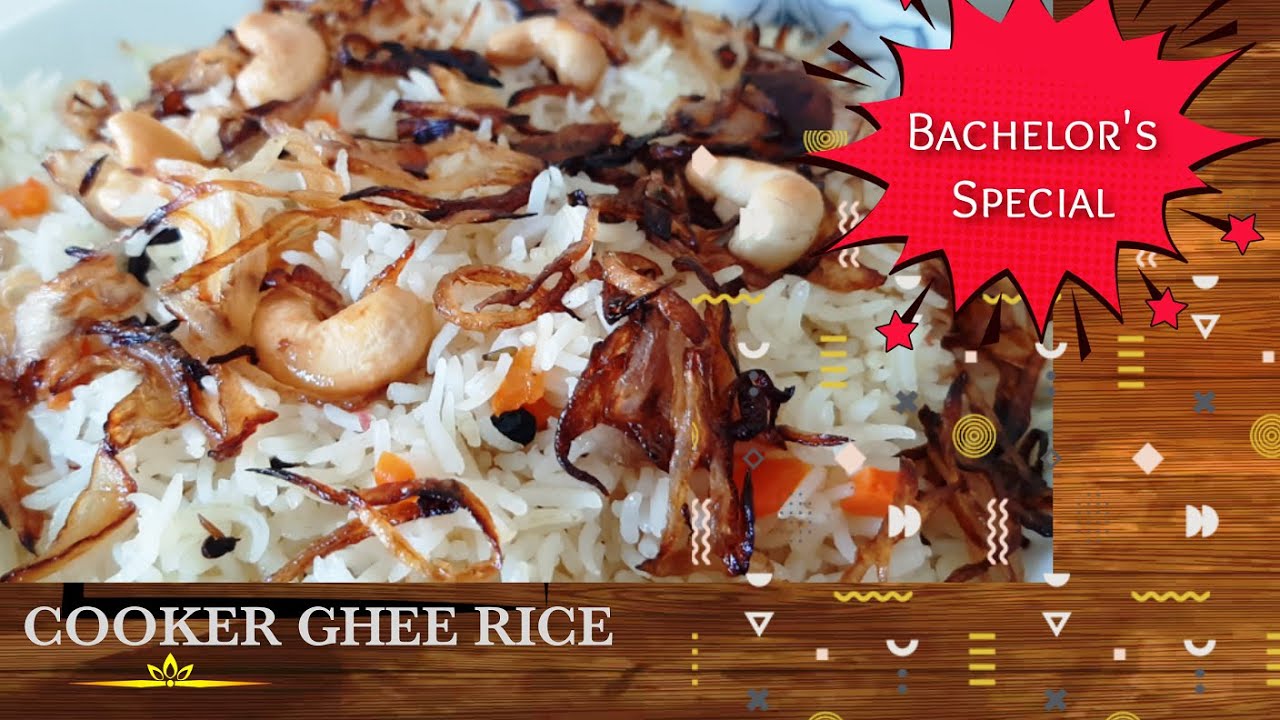 Pressure Cooker Ghee Rice I Bachelor's Ghee Rice I Easy Lunch Box Recipe I Malabar Special