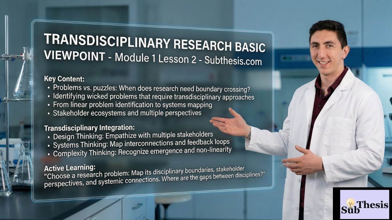 The Transdisciplinary Research Basic Viewpoint - Module 1 Lesson 2