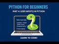 Part 4: User Input() In Python