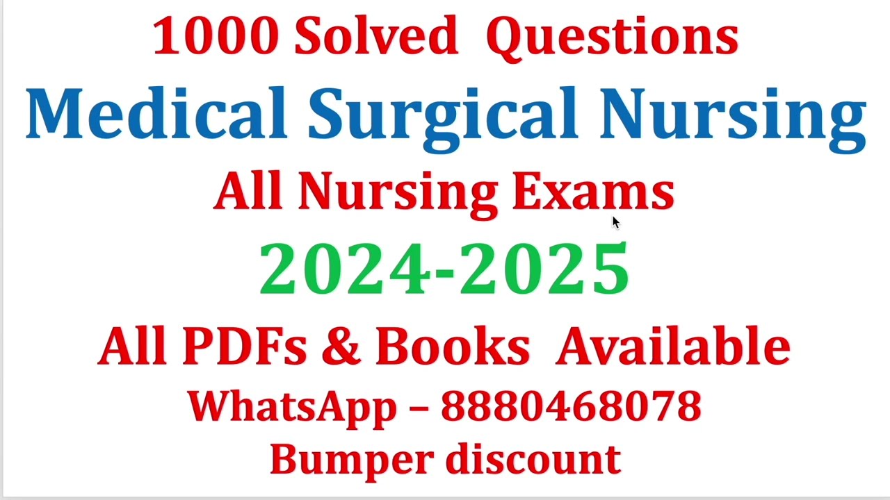 Medical Surgical Nursing Top 100 MCQs Class | #medicalsurgicalnursing