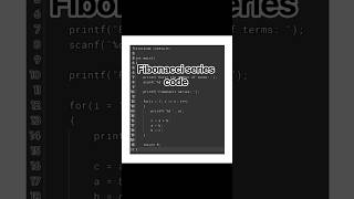 Fibonacci series code # computer science # Engineering #shorts