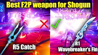 Catch vs Wavebreakers Fin for Shogun | Best f2p Weapon for Raiden Shogun | Genshin screenshot 5
