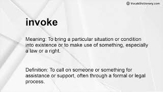invoke Meaning