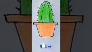 Easy draw Cactus🌵🌵 #shrots #drawing #foryou #cactus #howtodraw #trendingreels