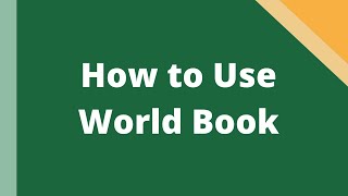 How to: World Book