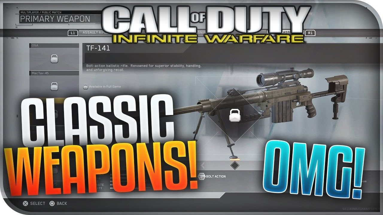 INFINITE WARFARE: ALL "CLASSIC WEAPONS" Showcase (PRIMARY/SECONDARY CLASSIC WEAPONS)