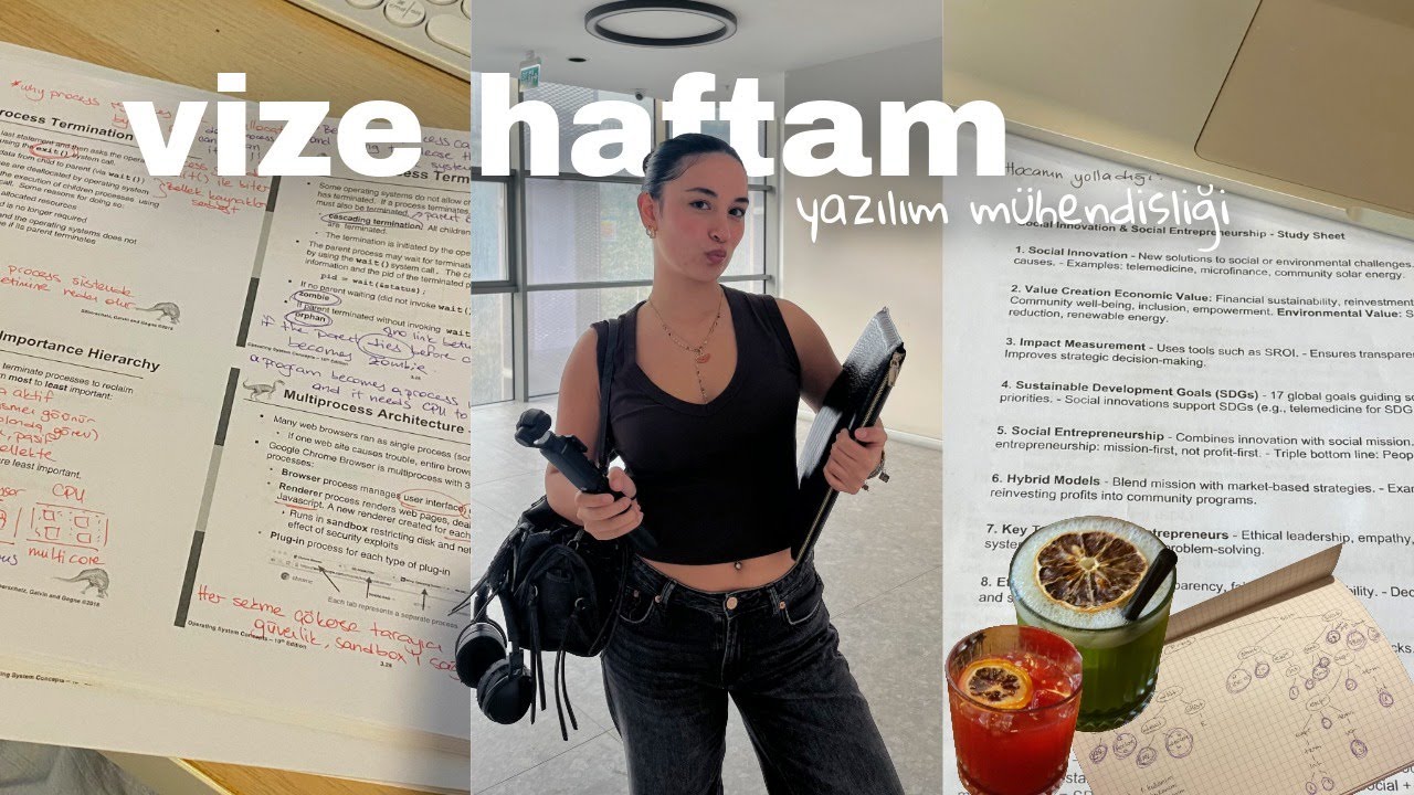 vize haftam 👩🏻‍💻📚| yazılım öğrencisi, dersler, sohbet