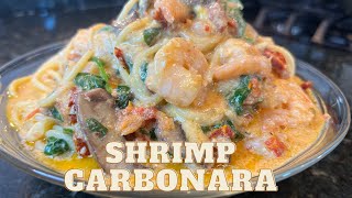 Creamy Shrimp and Mushroom Carbonara