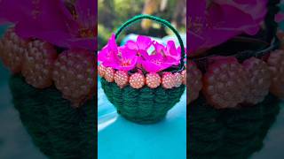 DIY mini flower basket 🧺🌸 #diy #art #craft #explore #shorts