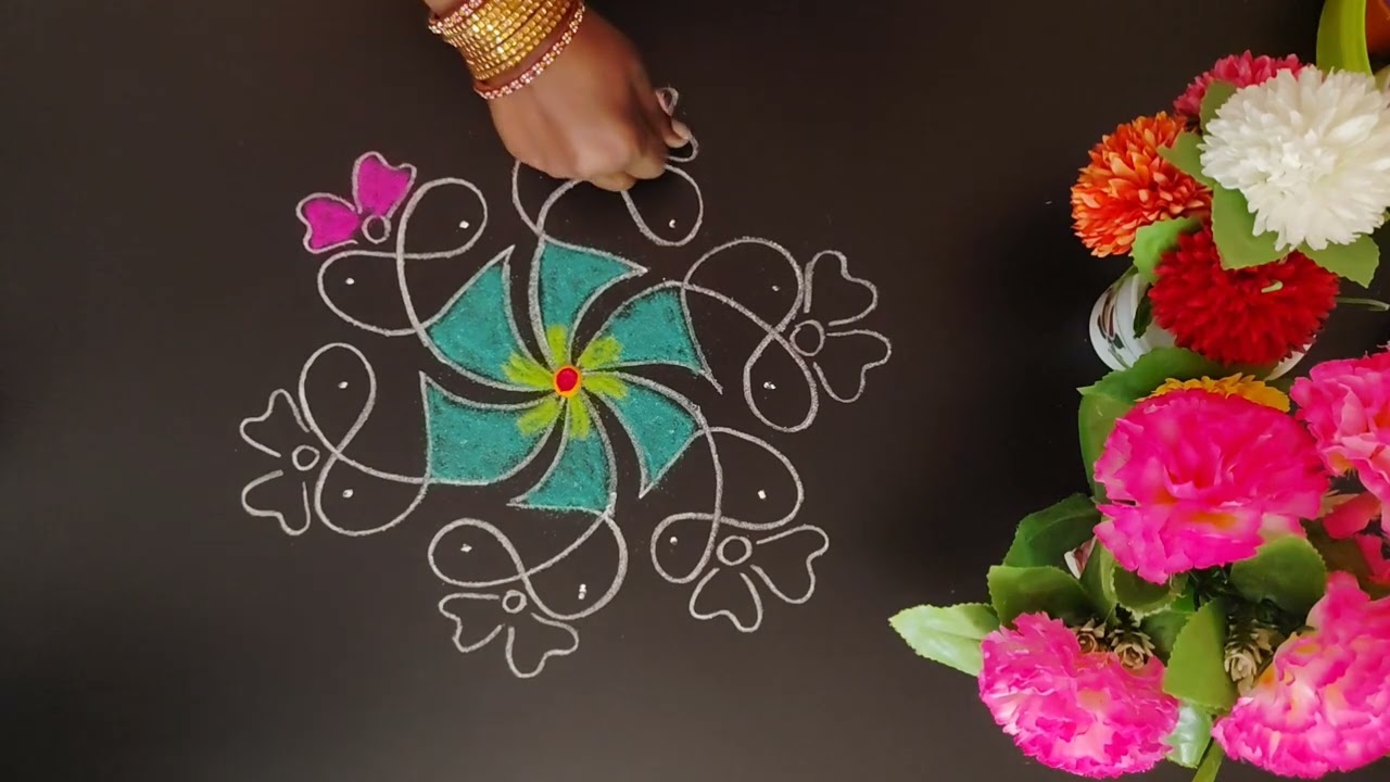 5*3 Dos Design Sikku Kolam🌺  ரொம்ப அழகான சிக்கு கோலம்🌺 @minminirangoli