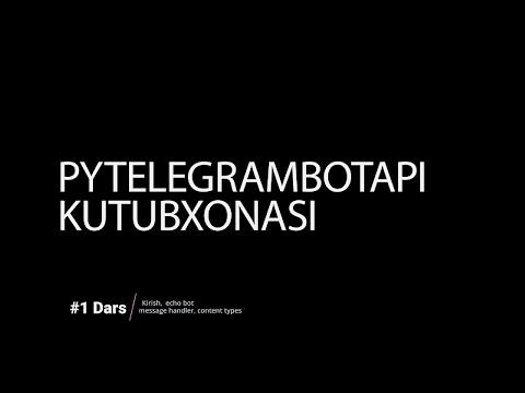 Python Telegram Bot | PyTelegramBotAPI #1