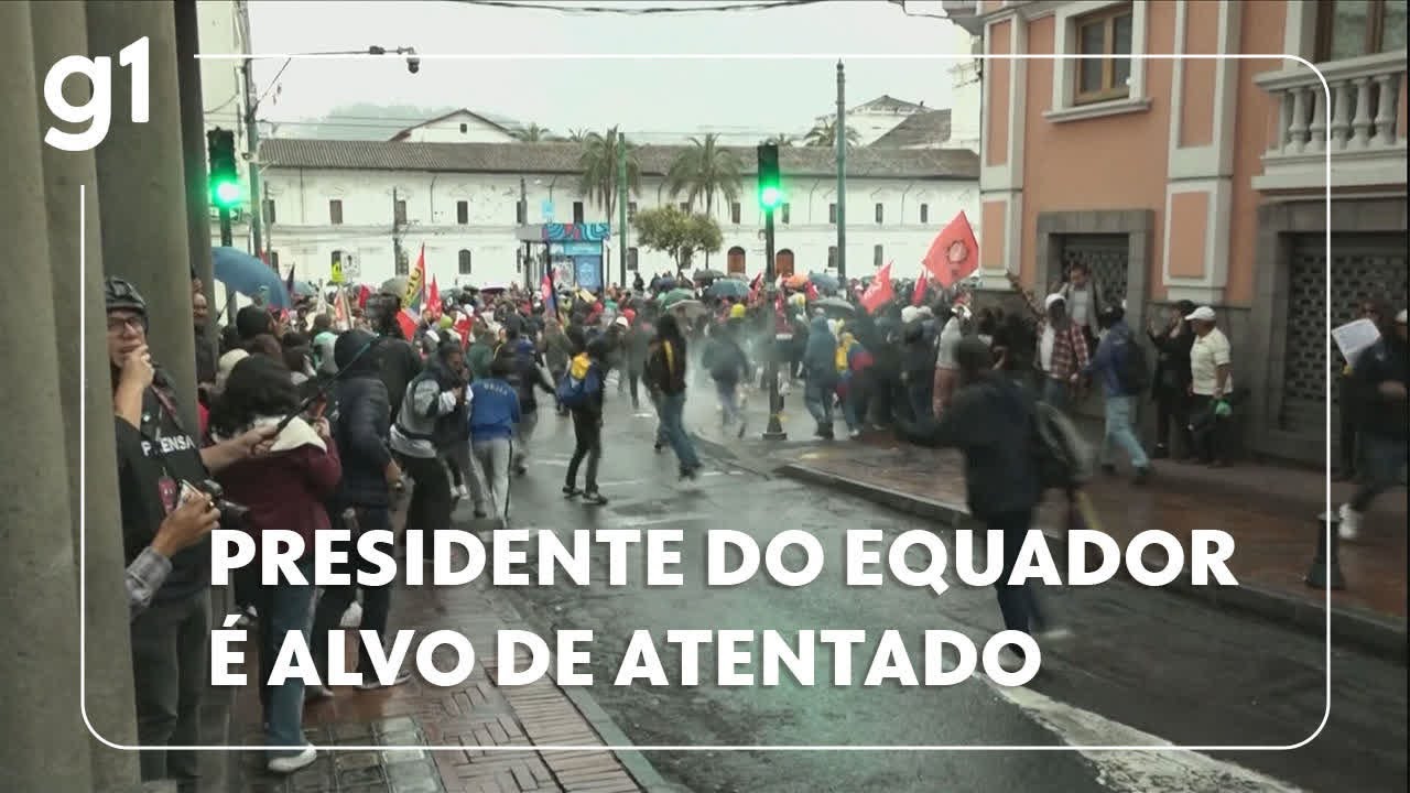Daniel Noboa, presidente do Equador, é alvo de atentado