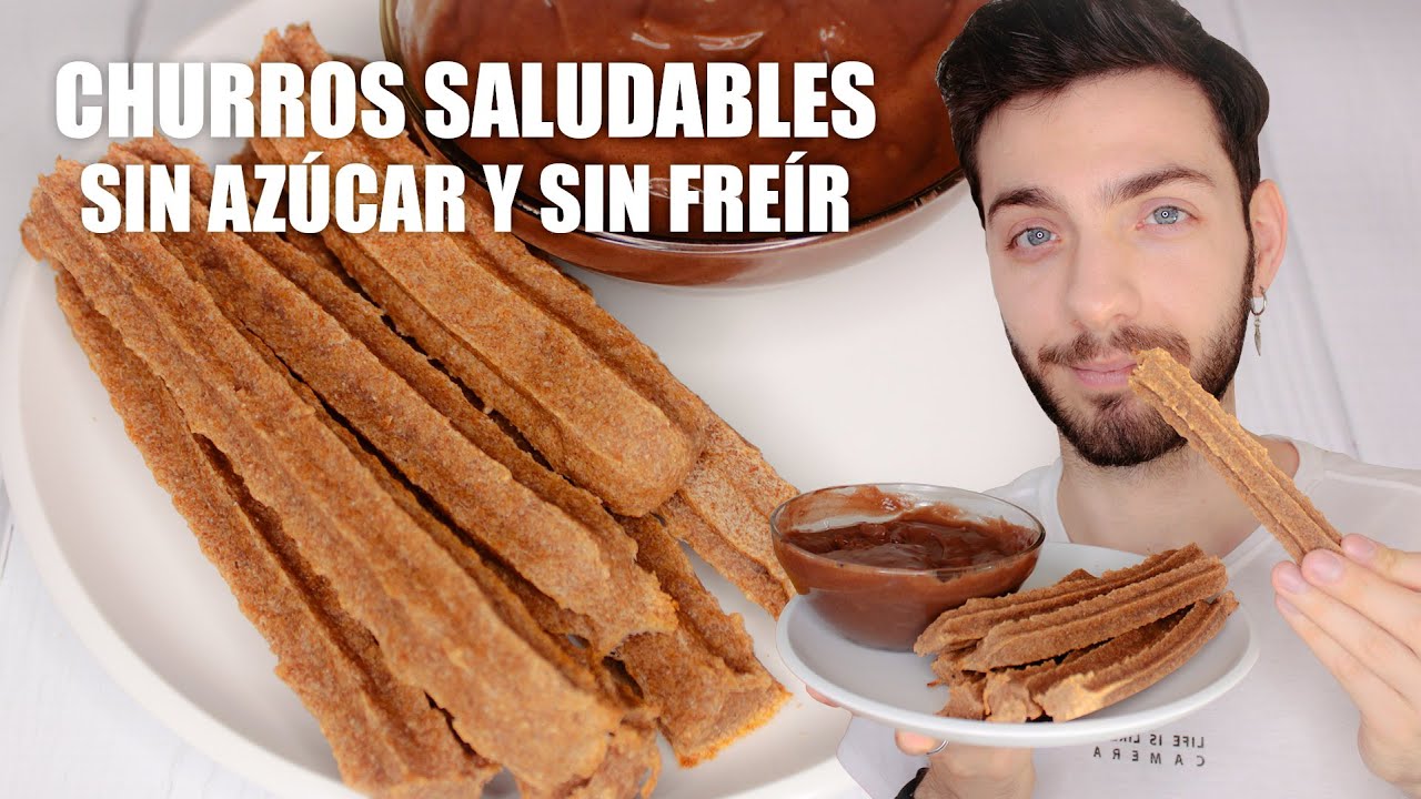 CHURROS SALUDABLES Y VEGANOS 😍🌱 SIN AZÚCAR Y AL HORNO ◼️ Cualquiera Cocina