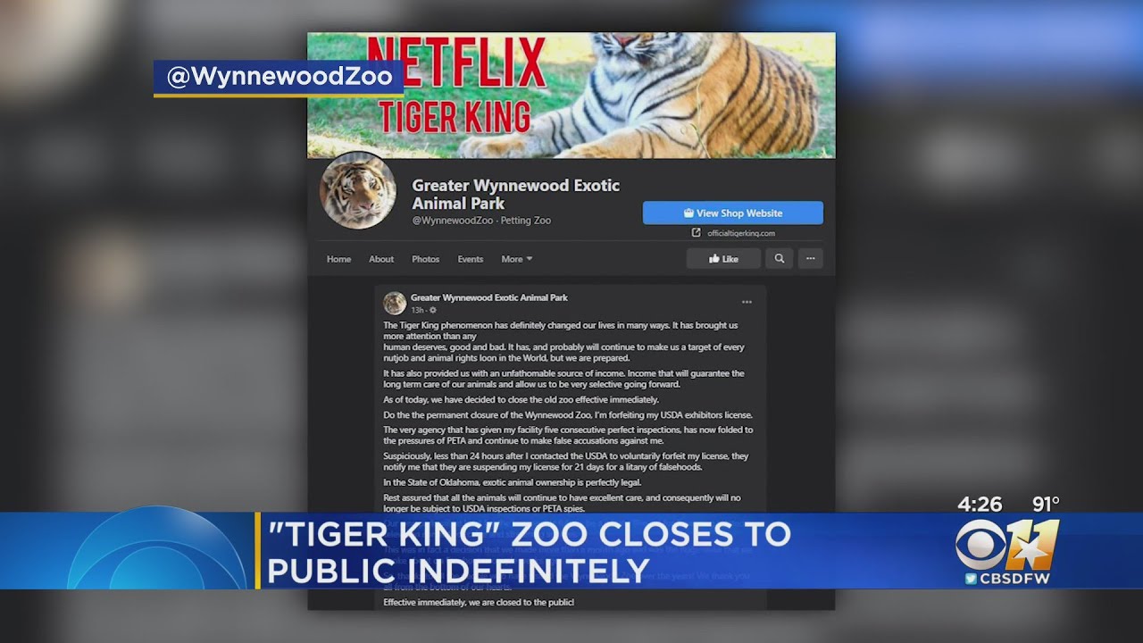 Joe Exotic's 'Tiger King' Big Cat Zoo Closing To Public For Good, New Owner Says